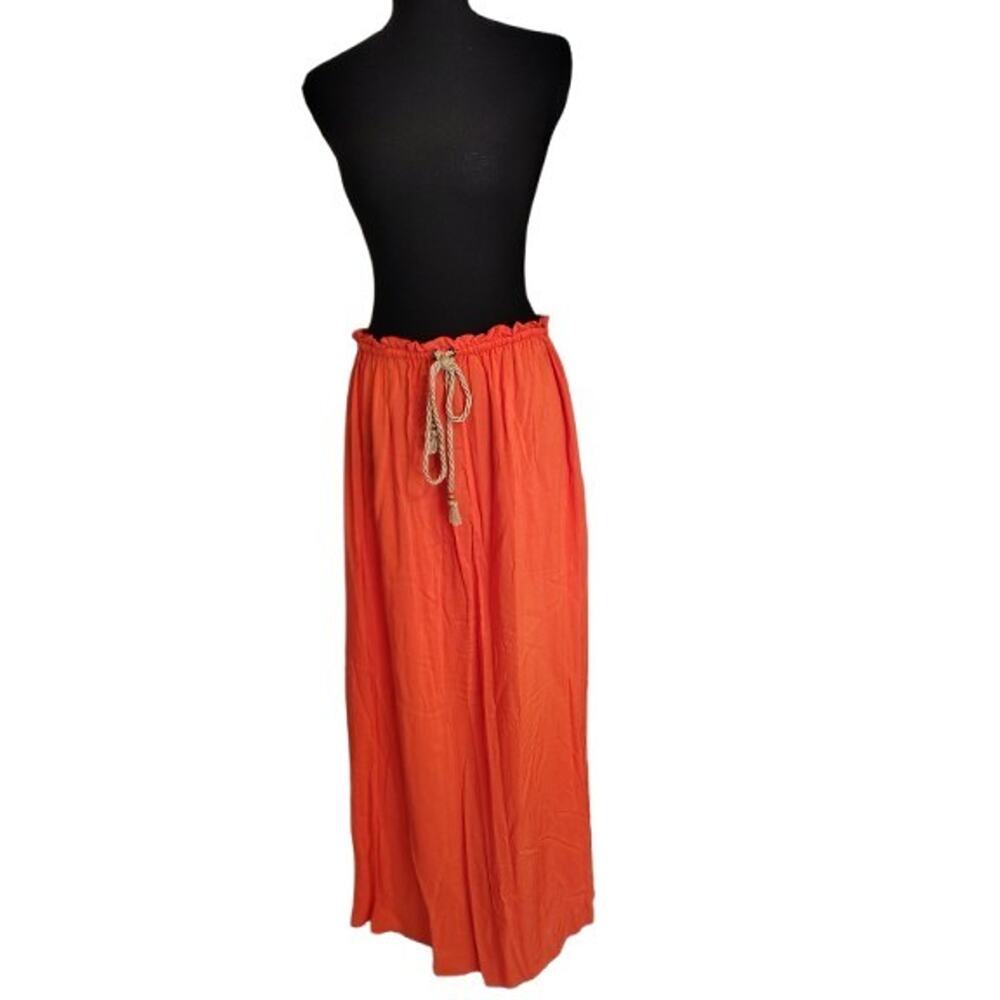 Sofia by Sofia Vergara Tangerine Orange Maxi Skirt Size S 100% Rayon Boho - Picture 2 of 10
